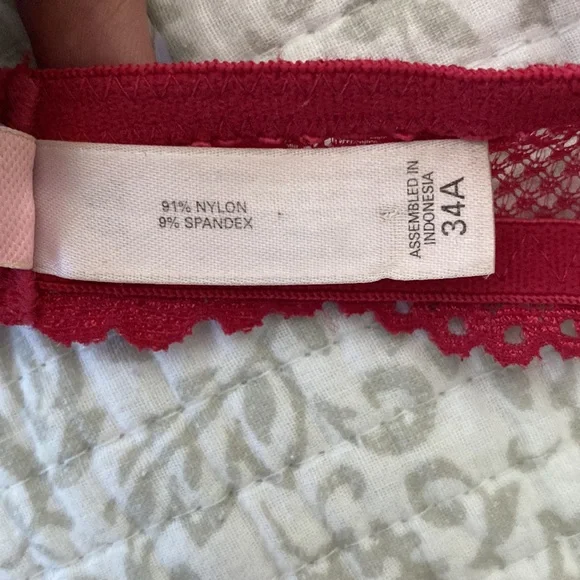 Victorias Secret Red Lace Bra 34A - Picture 10 of 10